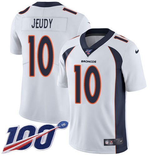 Nike Broncos #10 Jerry Jeudy White Men's Stitched NFL 100th Season Vapor Untouchable Limited Jersey
