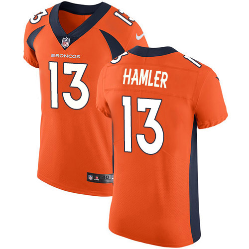 Nike Broncos #13 KJ Hamler Orange Team Color Men's Stitched NFL Vapor Untouchable Elite Jersey