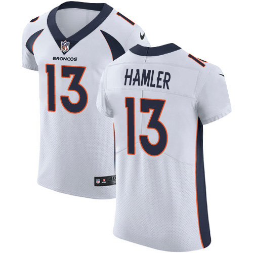Nike Broncos #13 KJ Hamler White Men's Stitched NFL New Elite Jersey