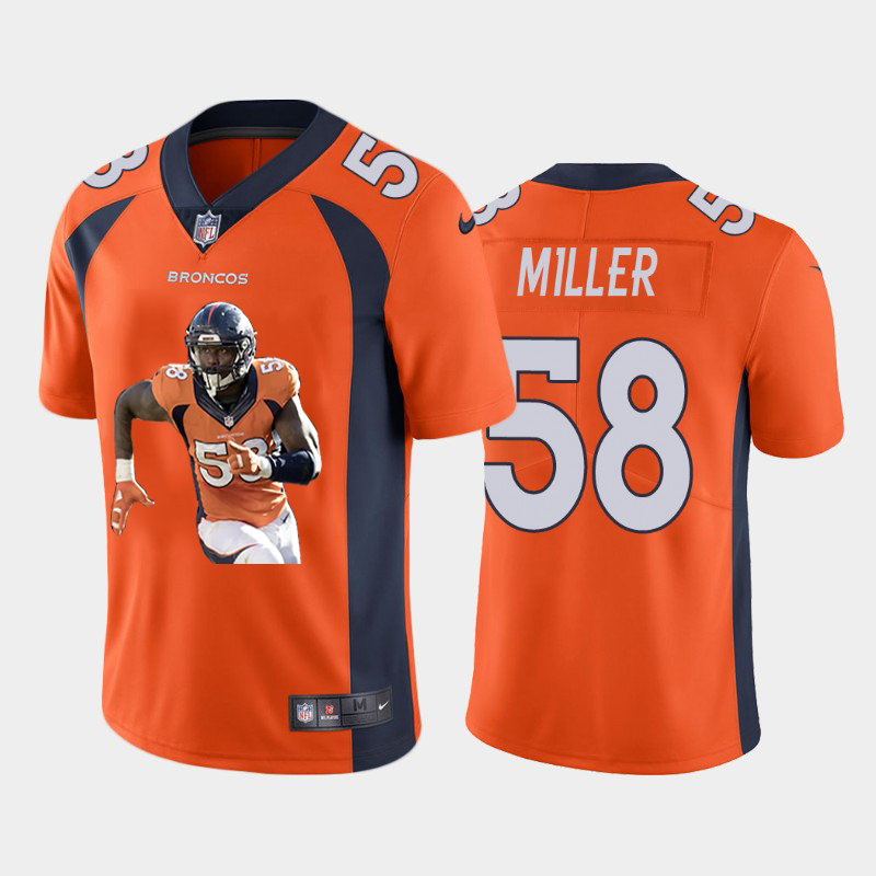 Denver Broncos #58 Von Miller Men's Nike Player Signature Moves Vapor Limited NFL Jersey Orange
