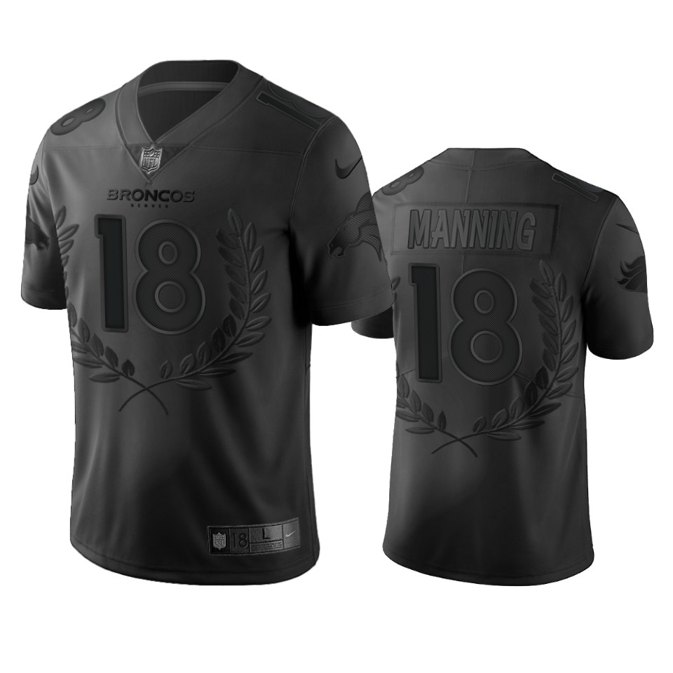 Denver Broncos #18 Peyton Manning Men's Nike Black NFL MVP Limited Edition Jersey