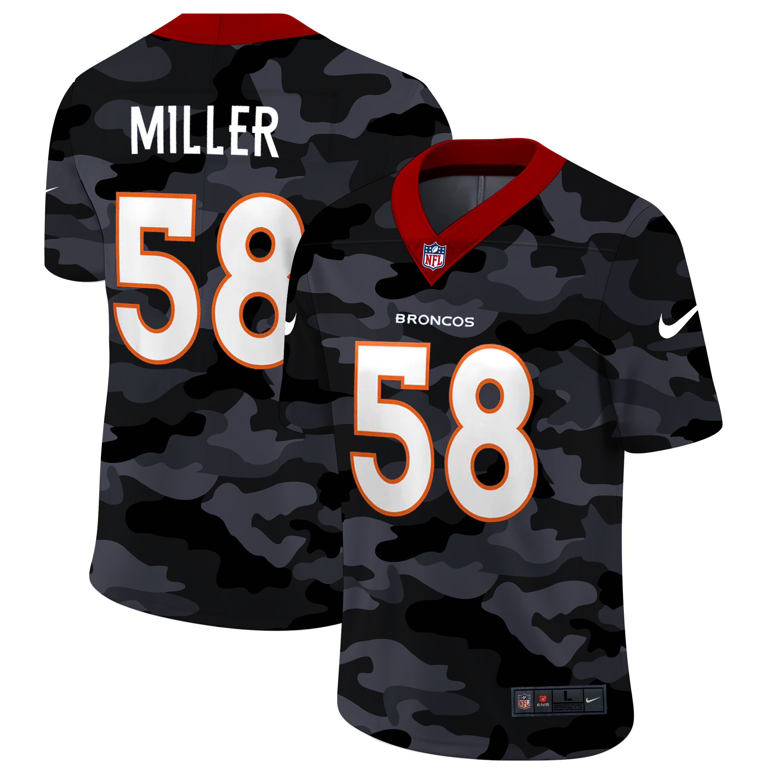 Denver Broncos #58 Von Miller Men's Nike 2020 Black CAMO Vapor Untouchable Limited Stitched NFL Jersey