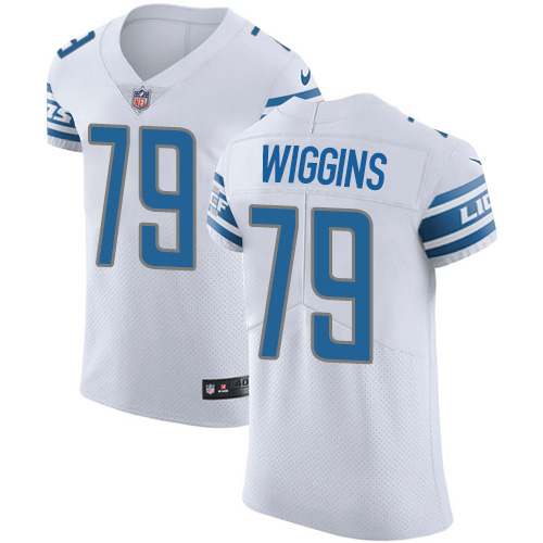 Nike Lions #79 Kenny Wiggins White Men's Stitched NFL New Elite Jersey