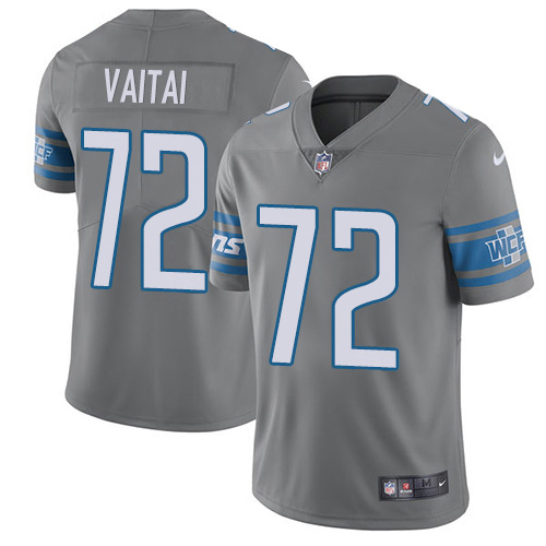 Nike Lions #72 Halapoulivaati Vaitai Gray Men's Stitched NFL Limited Rush Jersey