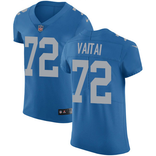 Nike Lions #72 Halapoulivaati Vaitai Blue Throwback Men's Stitched NFL Vapor Untouchable Elite Jersey