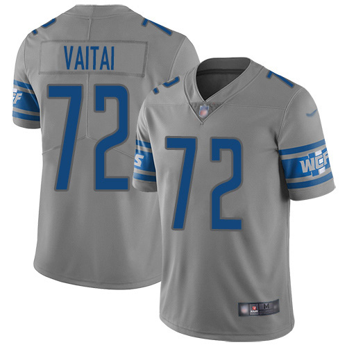 Nike Lions #72 Halapoulivaati Vaitai Gray Men's Stitched NFL Limited Inverted Legend Jersey