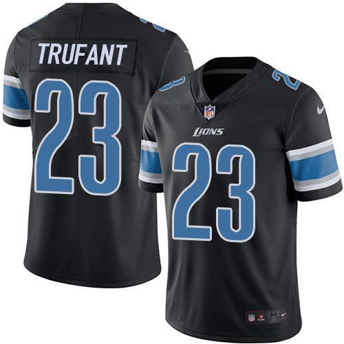 Nike Lions #23 Desmond Trufant Black Men's Stitched NFL Limited Rush Jersey