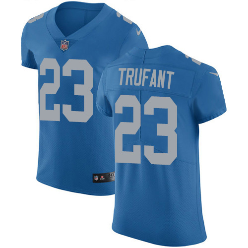 Nike Lions #23 Desmond Trufant Blue Throwback Men's Stitched NFL Vapor Untouchable Elite Jersey