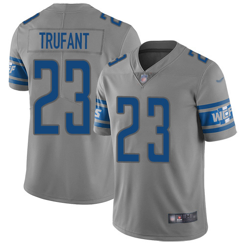 Nike Lions #23 Desmond Trufant Gray Men's Stitched NFL Limited Inverted Legend Jersey