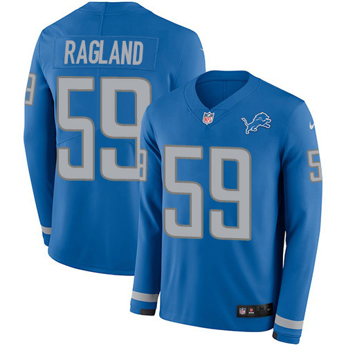 Nike Lions #59 Reggie Ragland Blue Team Color Men's Stitched NFL Limited Therma Long Sleeve Jersey Nike Lions #59 Reggie Ragland Blue Team Color Men's Stitched NFL Limited Therma Long Sleeve Jersey