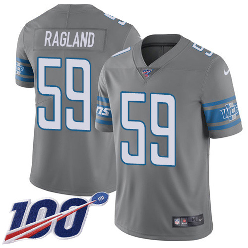Nike Lions #59 Reggie Ragland Gray Men's Stitched NFL Limited Rush 100th Season Jersey