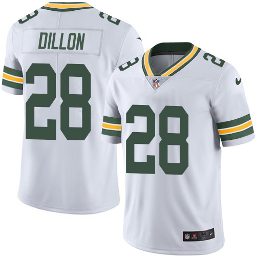 Nike Packers #28 AJ Dillon White Men's Stitched NFL Vapor Untouchable Limited Jersey
