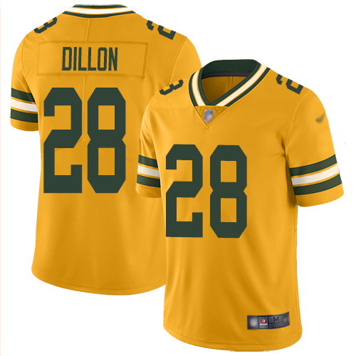 Nike Packers #28 AJ Dillon Gold Men's Stitched NFL Limited Inverted Legend Jersey