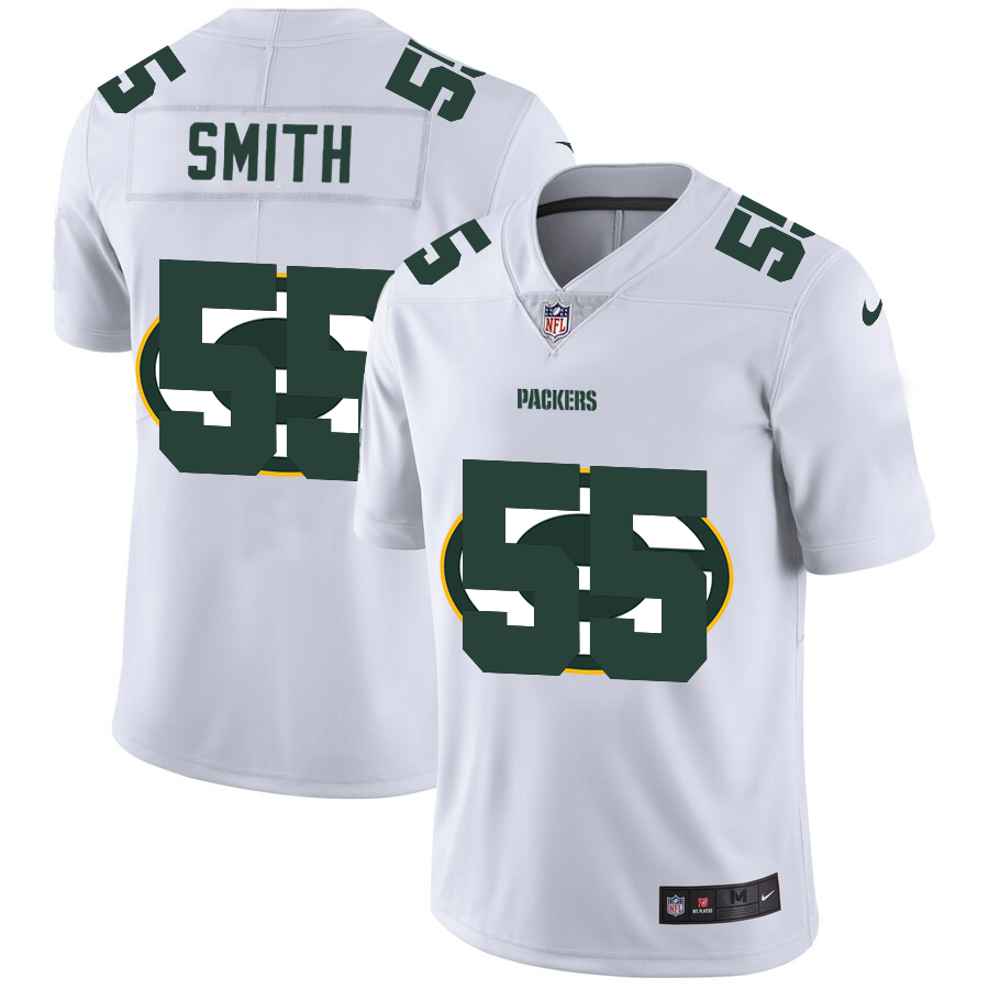 Green Bay Packers #55 Za'Darius Smith White Men's Nike Team Logo Dual Overlap Limited NFL Jersey