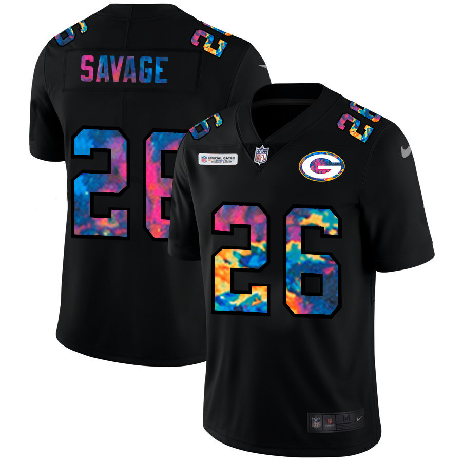 Green Bay Packers #26 Darnell Savage Jr. Men's Nike Multi-Color Black 2020 NFL Crucial Catch Vapor Untouchable Limited Jersey