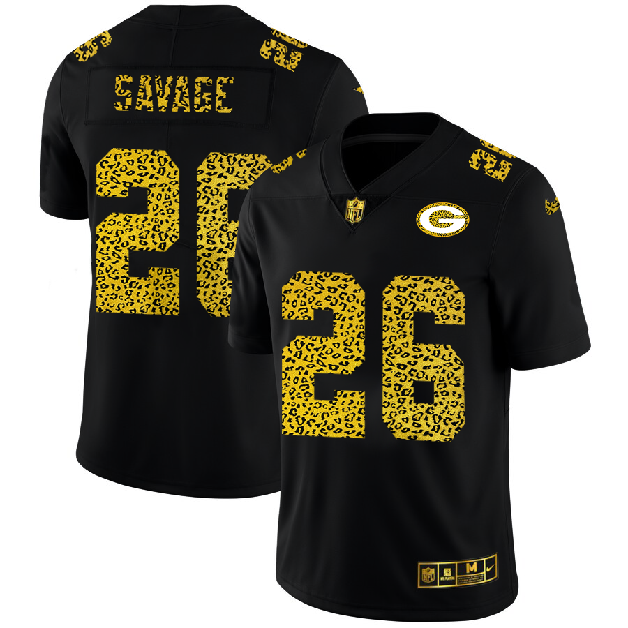 Green Bay Packers #26 Darnell Savage Jr. Men's Nike Leopard Print Fashion Vapor Limited NFL Jersey Black