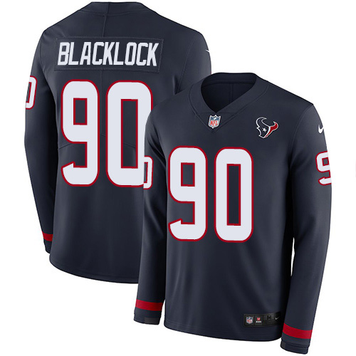 Nike Texans #90 Ross Blacklock Navy Blue Team Color Men's Stitched NFL Limited Therma Long Sleeve Jersey