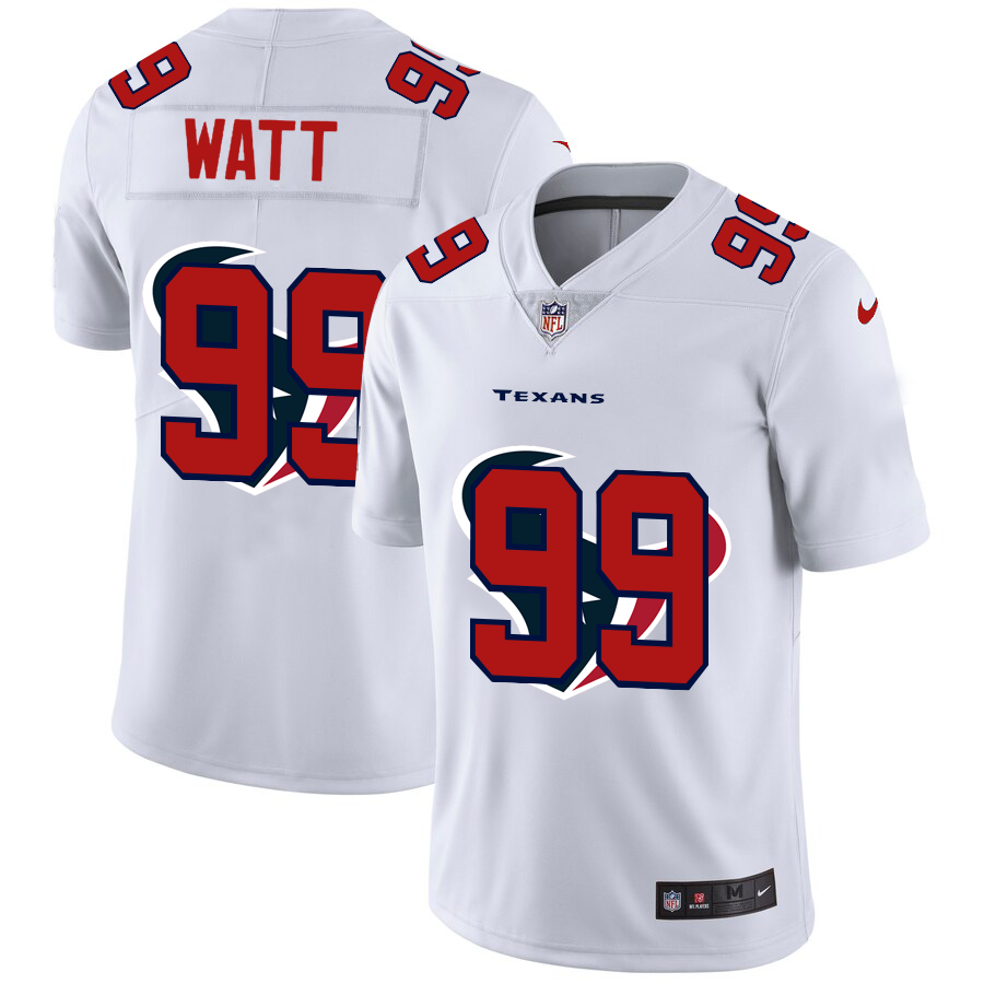 Houston Texans #99 J.J. Watt White Men's Nike Team Logo Dual Overlap Limited NFL Jersey