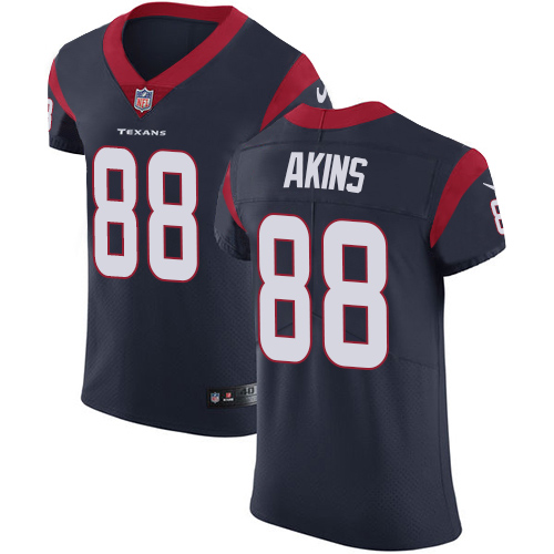 Nike Texans #88 Jordan Akins Navy Blue Team Color Men's Stitched NFL Vapor Untouchable Elite Jersey