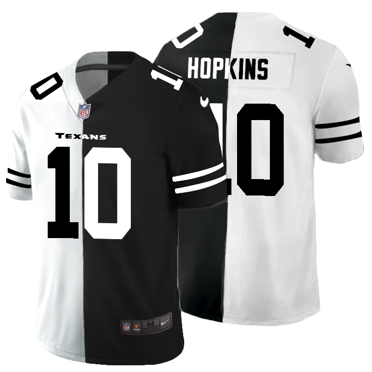Houston Texans #10 DeAndre Hopkins Men's Black V White Peace Split Nike Vapor Untouchable Limited NFL Jersey