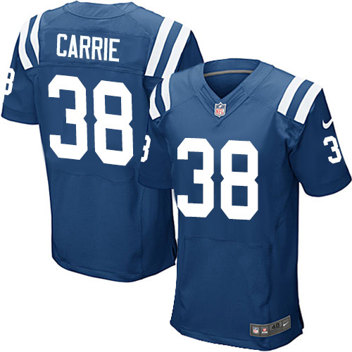 Nike Colts #38 T.J. Carrie Royal Blue Team Color Men's Stitched NFL Vapor Untouchable Elite Jersey