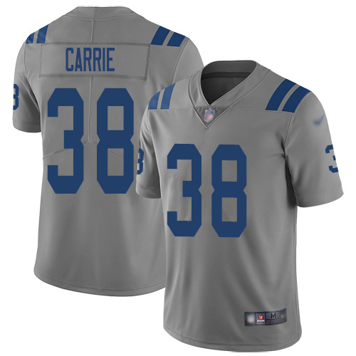 Nike Colts #38 T.J. Carrie Gray Men's Stitched NFL Limited Inverted Legend Jersey
