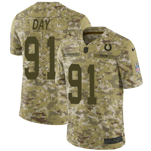 Nike Colts #91 Sheldon Day Camo Men's Stitched NFL Limited 2018 Salute To Service Jersey