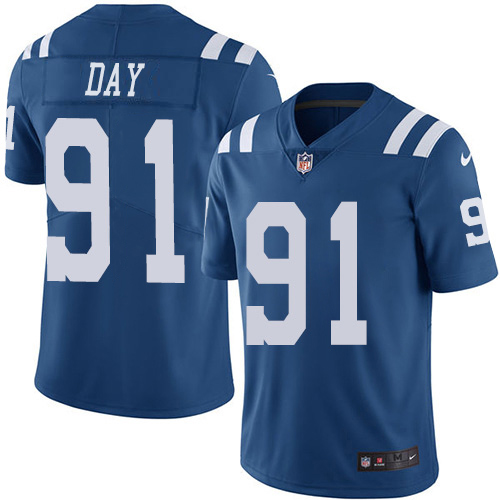 Nike Colts #91 Sheldon Day Royal Blue Men's Stitched NFL Limited Rush Jersey