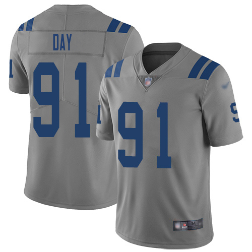 Nike Colts #91 Sheldon Day Gray Men's Stitched NFL Limited Inverted Legend Jersey