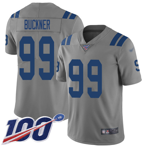 Nike Colts #99 DeForest Buckner Gray Men's Stitched NFL Limited Inverted Legend 100th Season Jersey