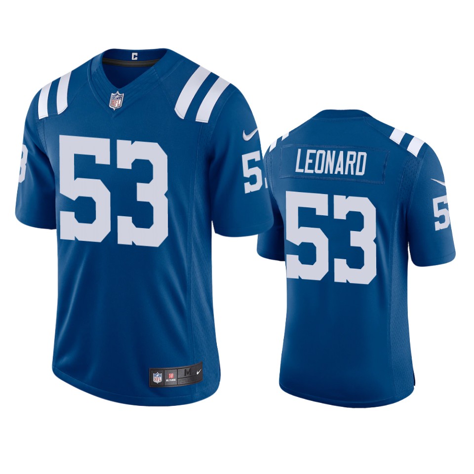 Indianapolis Colts #53 Darius Leonard Men's Nike Royal 2020 Vapor Limited Jersey