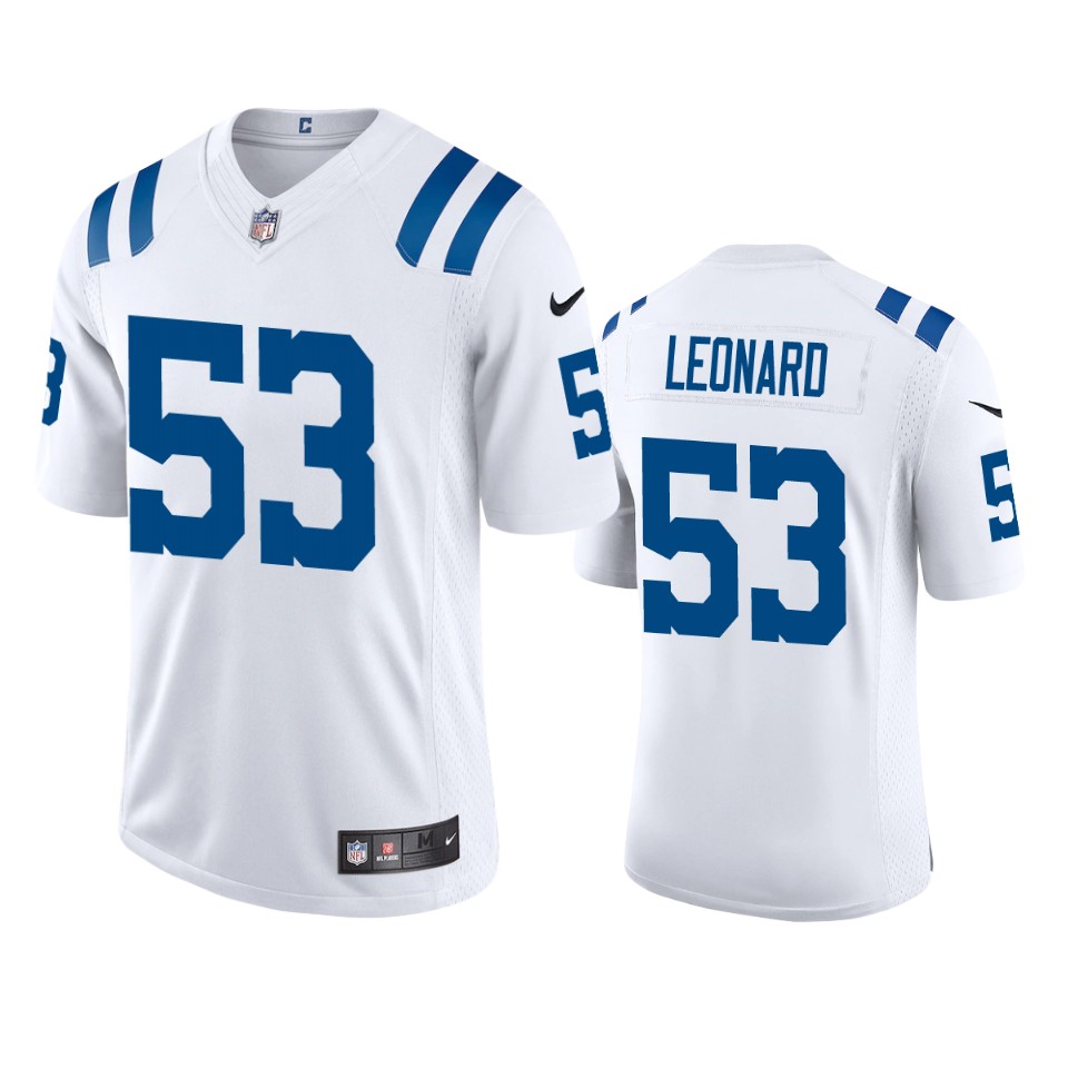 Indianapolis Colts #53 Darius Leonard Men's Nike White 2020 Vapor Limited Jersey