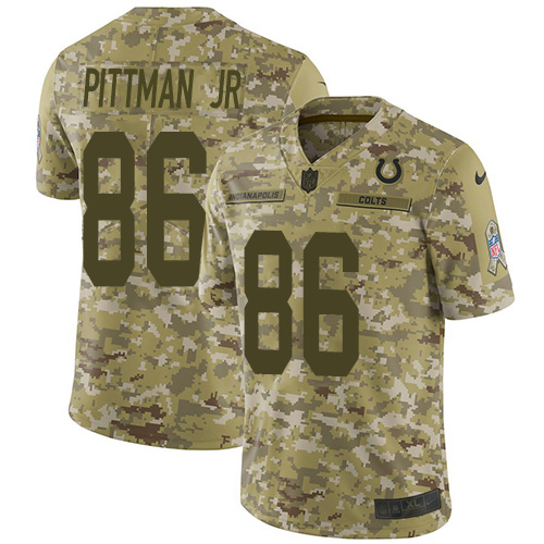 Nike Colts #86 Michael Pittman Jr. Camo Men's Stitched NFL Limited 2018 Salute To Service Jersey