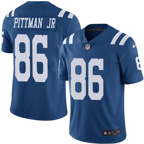 Nike Colts #86 Michael Pittman Jr. Royal Blue Men's Stitched NFL Limited Rush Jersey