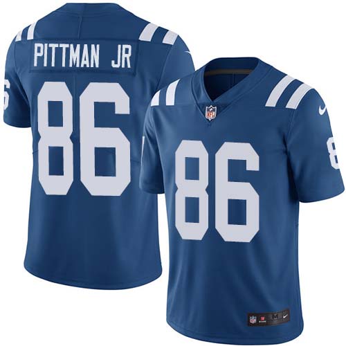 Nike Colts #86 Michael Pittman Jr. Royal Blue Team Color Men's Stitched NFL Vapor Untouchable Limited Jersey