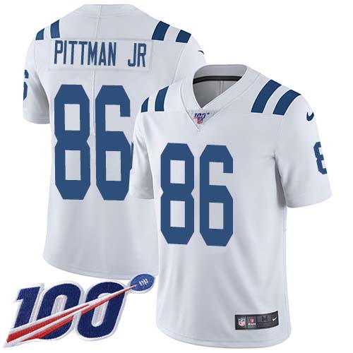 Nike Colts #86 Michael Pittman Jr. White Men's Stitched NFL 100th Season Vapor Untouchable Limited Jersey