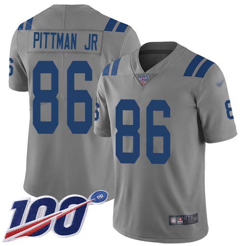 Nike Colts #86 Michael Pittman Jr. Gray Men's Stitched NFL Limited Inverted Legend 100th Season Jersey