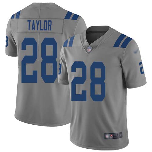 Nike Colts #28 Jonathan Taylor Gray Men's Stitched NFL Limited Inverted Legend Jersey