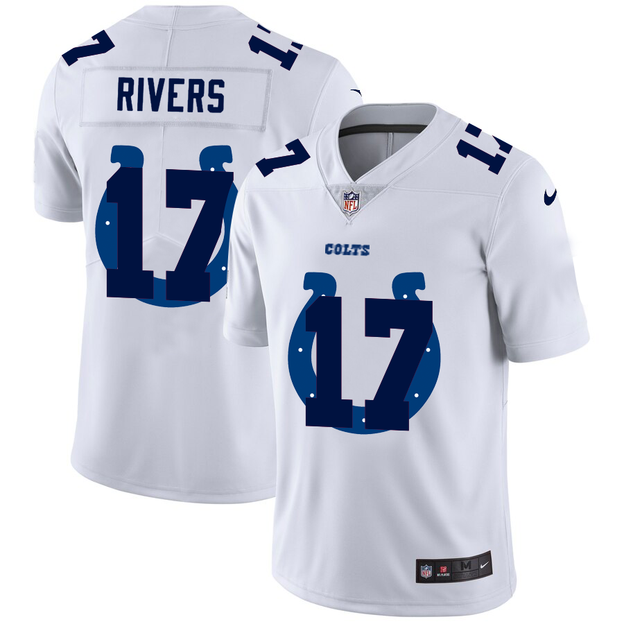 Indianapolis Colts #17 Philip Rivers White Men's Nike Team Logo Dual Overlap Limited NFL Jersey