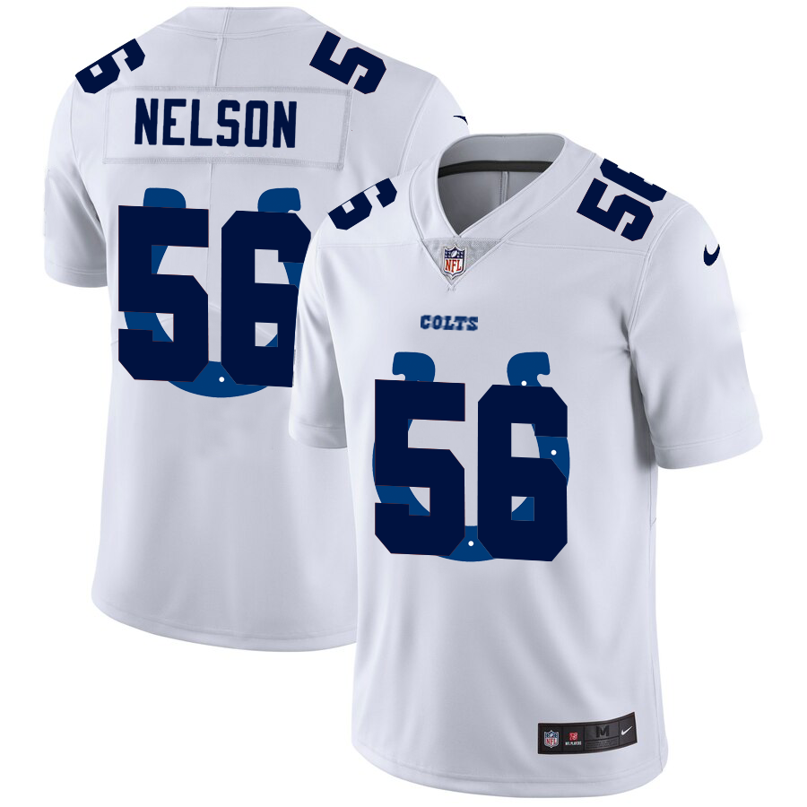 Indianapolis Colts #56 Quenton Nelson White Men's Nike Team Logo Dual Overlap Limited NFL Jersey