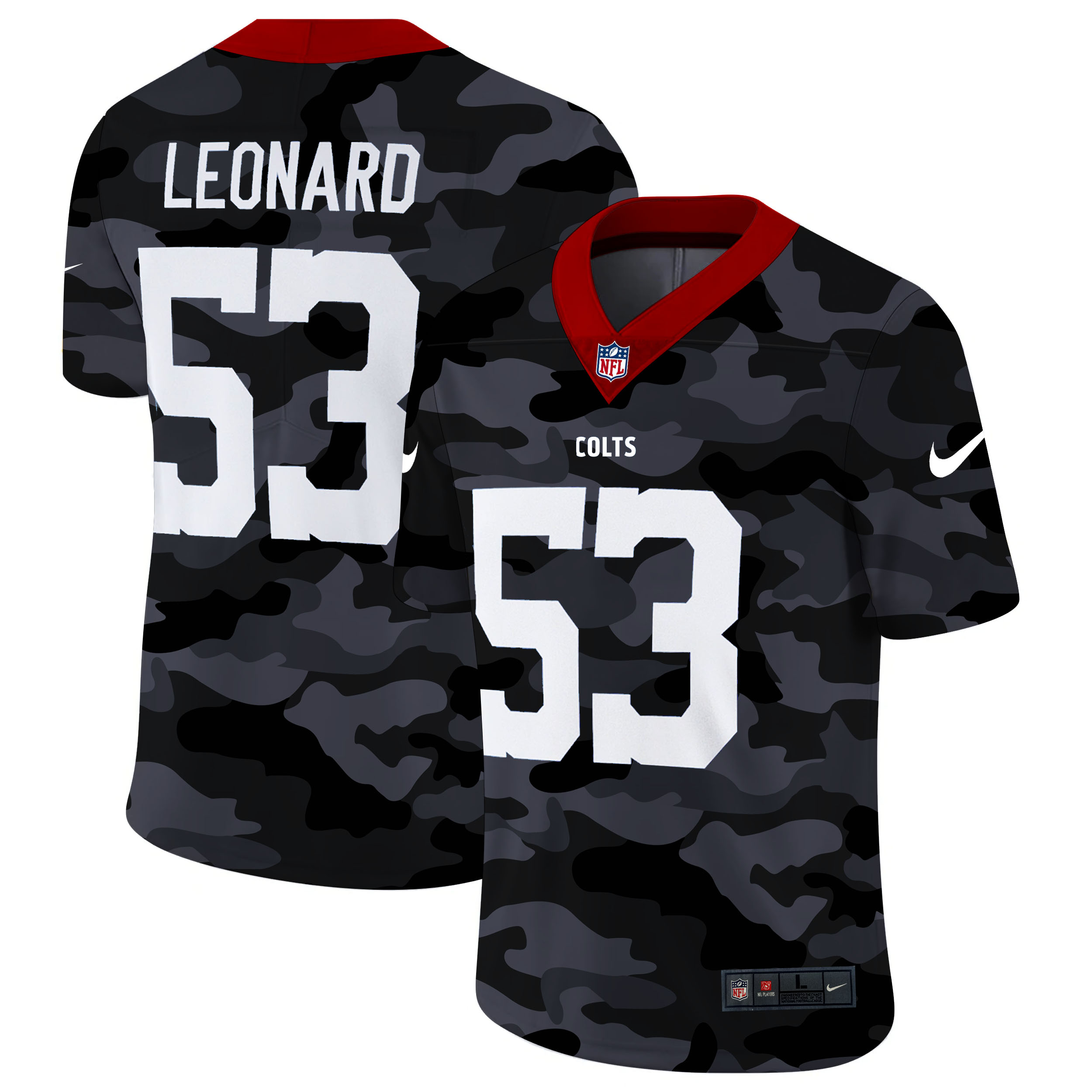 Indianapolis Colts #53 Darius Leonard Men's Nike 2020 Black CAMO Vapor Untouchable Limited Stitched NFL Jersey
