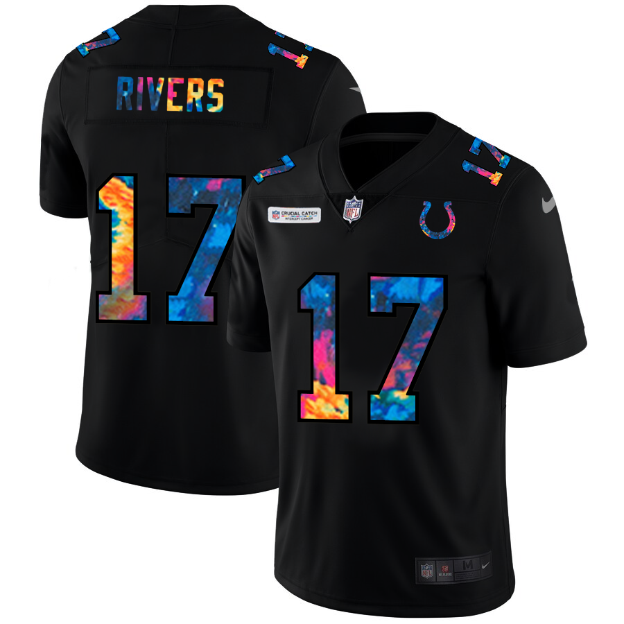 Indianapolis Colts #17 Philip Rivers Men's Nike Multi-Color Black 2020 NFL Crucial Catch Vapor Untouchable Limited Jersey