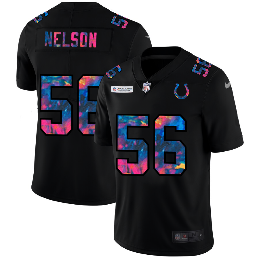 Indianapolis Colts #56 Quenton Nelson Men's Nike Multi-Color Black 2020 NFL Crucial Catch Vapor Untouchable Limited Jersey