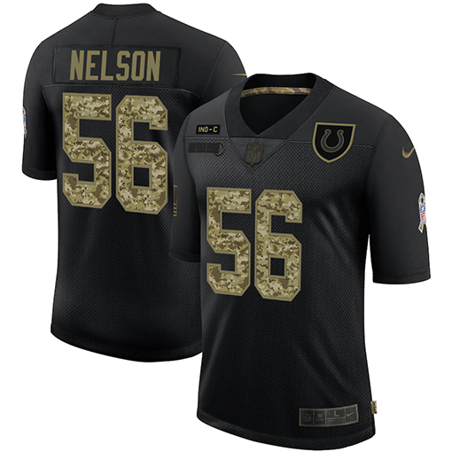 Indianapolis Colts #56 Quenton Nelson Men's Nike 2020 Salute To Service Camo Limited NFL Jersey Black