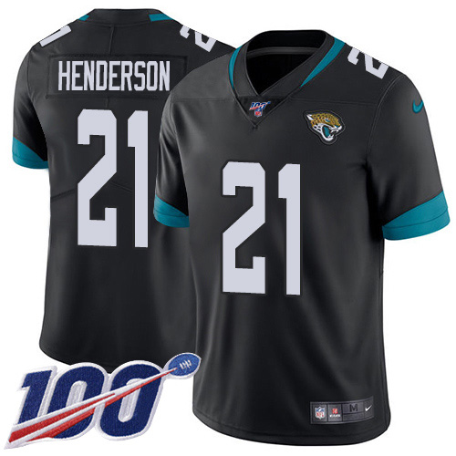 Nike Jaguars #21 C.J. Henderson Black Team Color Men's Stitched NFL 100th Season Vapor Untouchable Limited Jersey