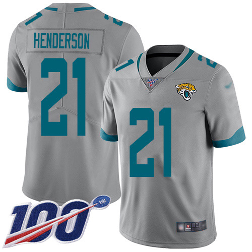 Nike Jaguars #21 C.J. Henderson Silver Men's Stitched NFL Limited Inverted Legend 100th Season Jersey