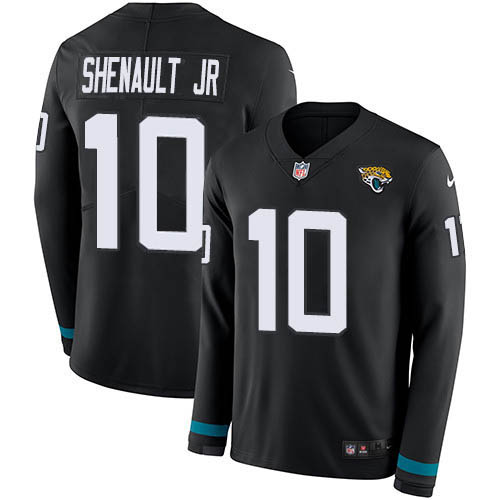 Nike Jaguars #10 Laviska Shenault Jr. Black Team Color Men's Stitched NFL Limited Therma Long Sleeve Jersey