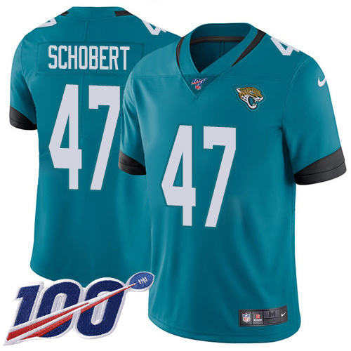 Nike Jaguars #47 Joe Schobert Teal Green Alternate Men's Stitched NFL 100th Season Vapor Untouchable Limited Jersey