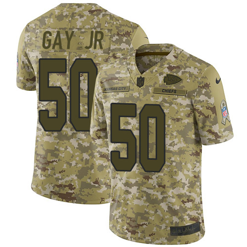 Nike Chiefs #50 Willie Gay Jr. Camo Men's Stitched NFL Limited 2018 Salute To Service Jersey