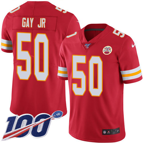 Nike Chiefs #50 Willie Gay Jr. Red Team Color Men's Stitched NFL 100th Season Vapor Untouchable Limited Jersey